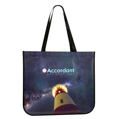 Custom Laminated Non-Woven Round Cornered Promotional Bag 16.25"x14.5"x6.75"