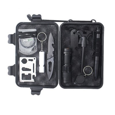 Survival Gear 10 in 1 Camping Multi-Function Tool Case