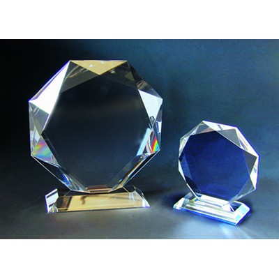 Octagonal Awards optical crystal award/trophy 8"H