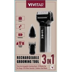 Vivitar® Men's 3-in-1 Rechargeable Grooming Tool Kit