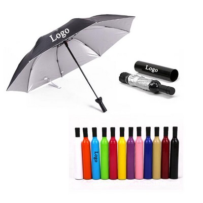 Wine Bottle Shaped Foldable Umbrella