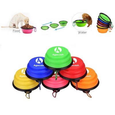 Collapsible Silicone Pet Bowl w/Carabiner