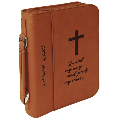 Rawhide Leatherette 7-1/2" x 10-3/4" Book/Bible Cover with Handle & Zipper