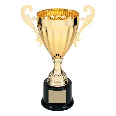 9 3/4" Gold Completed Metal Cup Trophy On Plastic Base