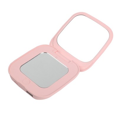 3000 mAh Square Shape Power Bank w/Cosmetic Mirror