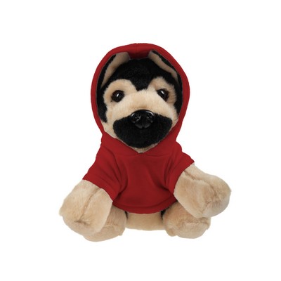 soft plush German Shepard with hoodie