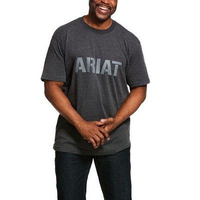 Arait® Men's Charcoal Gray Rebar® Cotton Strong™ Block Logo Short Sleeve T-Shirt