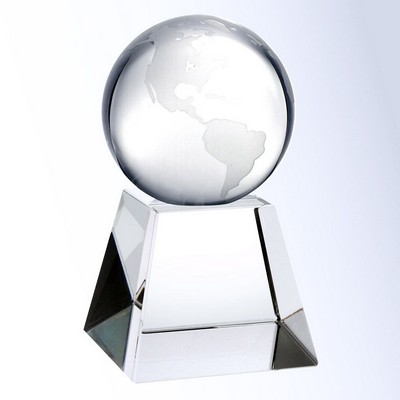 Top of the World Globe Optic Crystal Award - X-Small