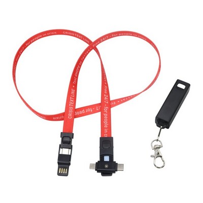 Polyester Lanyard W/ USB Charging Cable