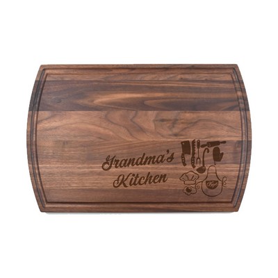 10 1/2" x 16" x 3/4" Walnut Cutting Board with Juice Groove