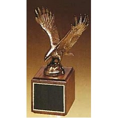 Fully Modeled Antique Bronze Eagle Casting Award w/Walnut Base