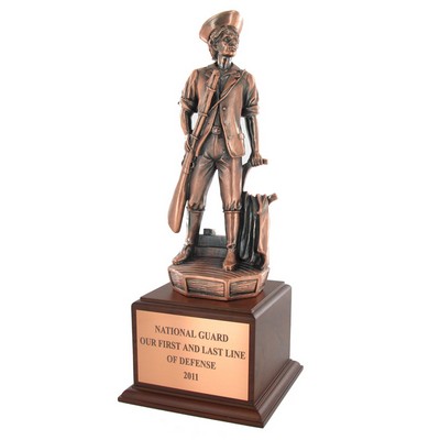 16" Electroplated Antique Bronze Minuteman Trophy