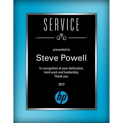 9" x 12" Splash of Color Plaque - Black & Light Blue