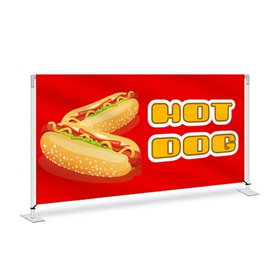 Hot Dog Pre Printed Fabric Barrier Red 72" x 36" x 13.5