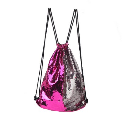 Women Mermaid Sequins Large Backpack Bag