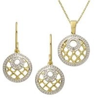 Jilco Inc. Diamond Filigree Earring & Necklace Set