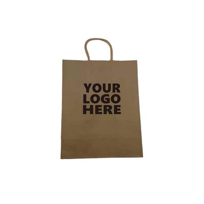 Rush Service Stock Kraft Paper Bag With Handles