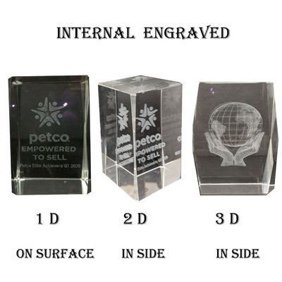 Crystal Block Internal 3d Logo Engraved.