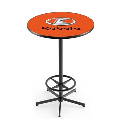 42" Tall, 30" Round Top Pub Table w/Black Finish, 5-Point "Star" Base, and Foot Ring