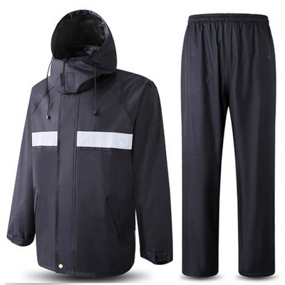 Reflective Safety Workwear Hooded Rainsuit