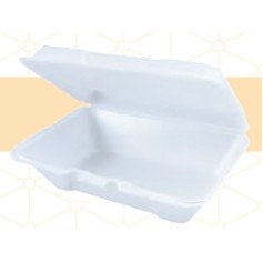 Clamshell White Foam Food Container (9.25"x6.5")