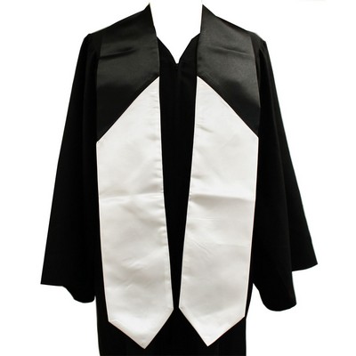 Black/White 72" Graduation Stole 2-pc Construction