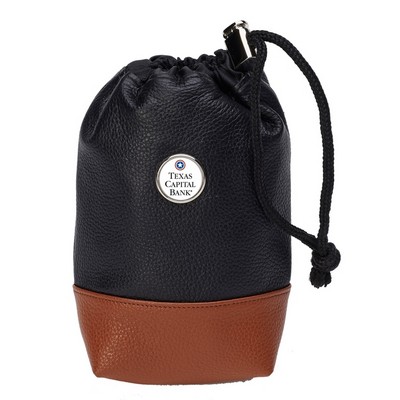 Mesa Leather Drawstring Valuables Pouch