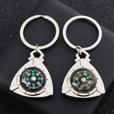 Triangle Metal Compass Keychain