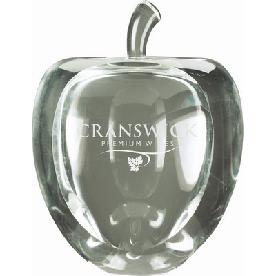 3 3/4" Crystal Apple with Flat Face