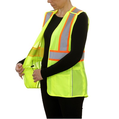 Women's Hi-Vis Contrasting Trim Safety X-Back Vest