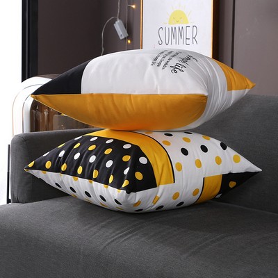 19.7 x 19.7 Inch Premium Square Polyester Short Plush Throw Pillowcase With Hidden Zipper