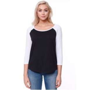 Startee Apparel Womens CVC 3/4 Sleeve Raglan