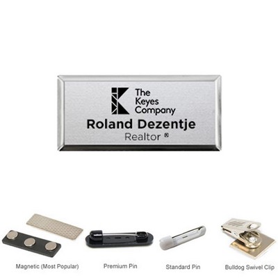 3"W x 2"H Executive metallic personalized Name Badge