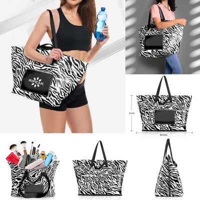 PVC Zebra-Stripe Single Shoulder Waterproof Tote Bag