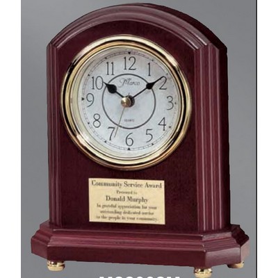 Rosewood Mantle Clock, 8"H