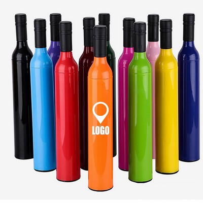 42" Wine Bottle Folding Umbrella