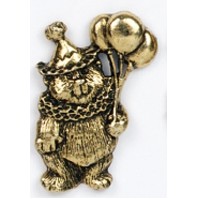 Circus Bear w/Balloons Stock Casting Lapel Pin