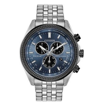 Citizen® Men's Eco-Drive® Perpetual Calendar Chrono Watch w/Blue-Gray Dial