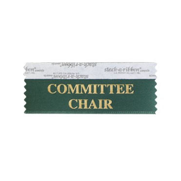 Committee Chair Stk A Rbn Forest Green Rbn Gold Imprint