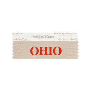 Ohio Stk A Rbn Gray Ribbon Red Imprint