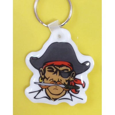 Pirate Shaped PVC Flashlight Keychain