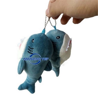 2.5" Plush Keychain Simulation Key Tag - Shark