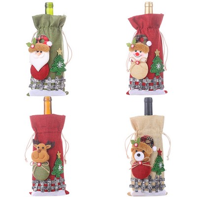 Christmas Theme Wine Bottle Cover