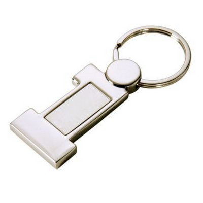 Number One Shaped Metal Keyring