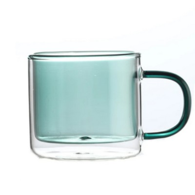 Insulated Glass Double Wall Coffee Mug With Handle