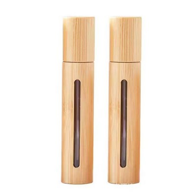 10ml Bamboo Essential Oil Roll On Roller Bottle With Hollow Window