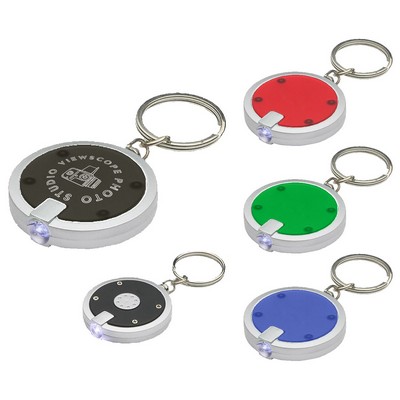 Circular Shaped LED Flashlight Key Chain