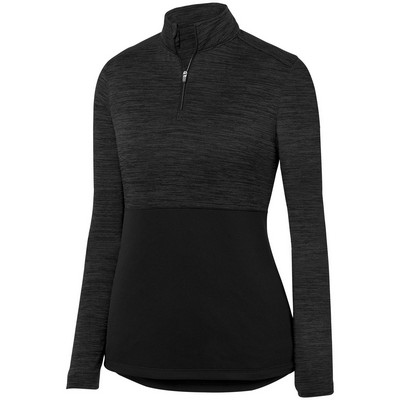 Augusta Ladies' Shadow Tonal Heather Quarter-Zip Pullover