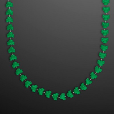 Rounded Mini Shamrocks Bead Necklace (Non-Light Up) - BLANK