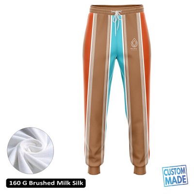 Unisex and Kids' Full Sublimation 160G Brushed Milk Silk Lounge Pants